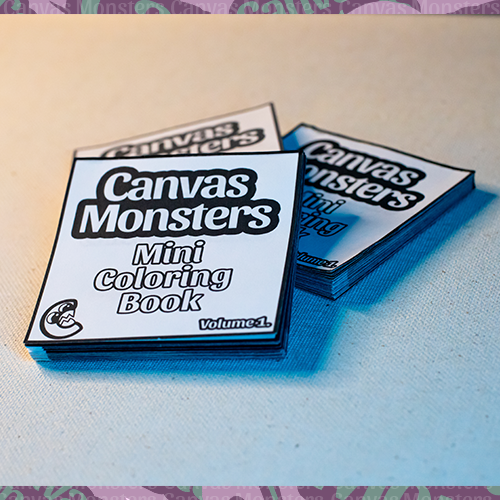 Canvas Monsters Mini Coloring Book Volume 1 on a white surface