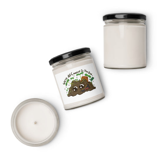 Two candles with labels on a white background