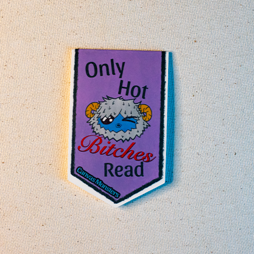 Magnetic bookmark featuring Eddie the Yeti's face winking and text 'Only Hot Bitches Read'