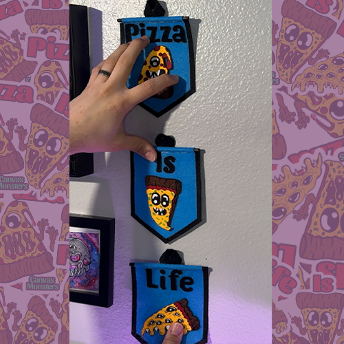 Pizza Is Life - Custom Felt Pennant Banner Trio