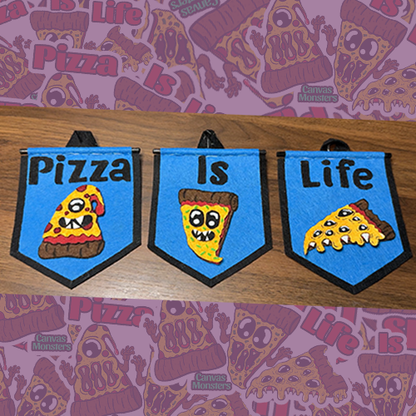 Pizza Is Life - Custom Felt Pennant Banner Trio
