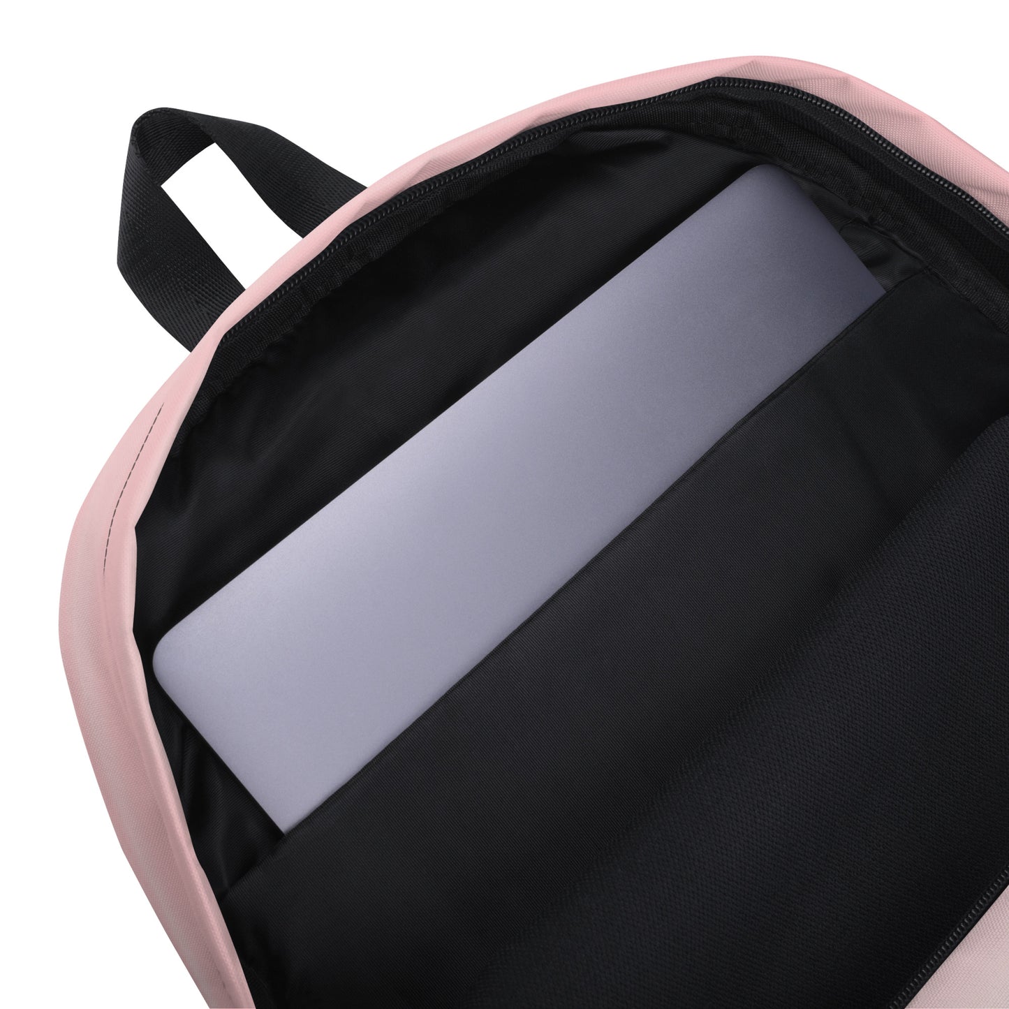 Inside view of a laptop pocket in a backpack.